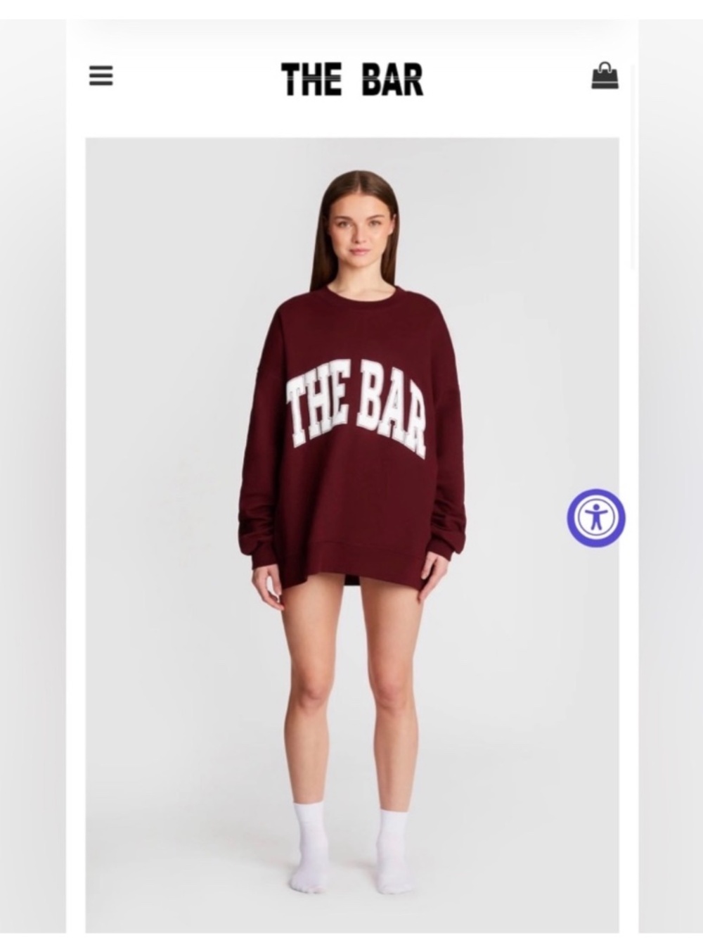 NWOT The Bar varsity sweatshirt in maroon size Large (205)